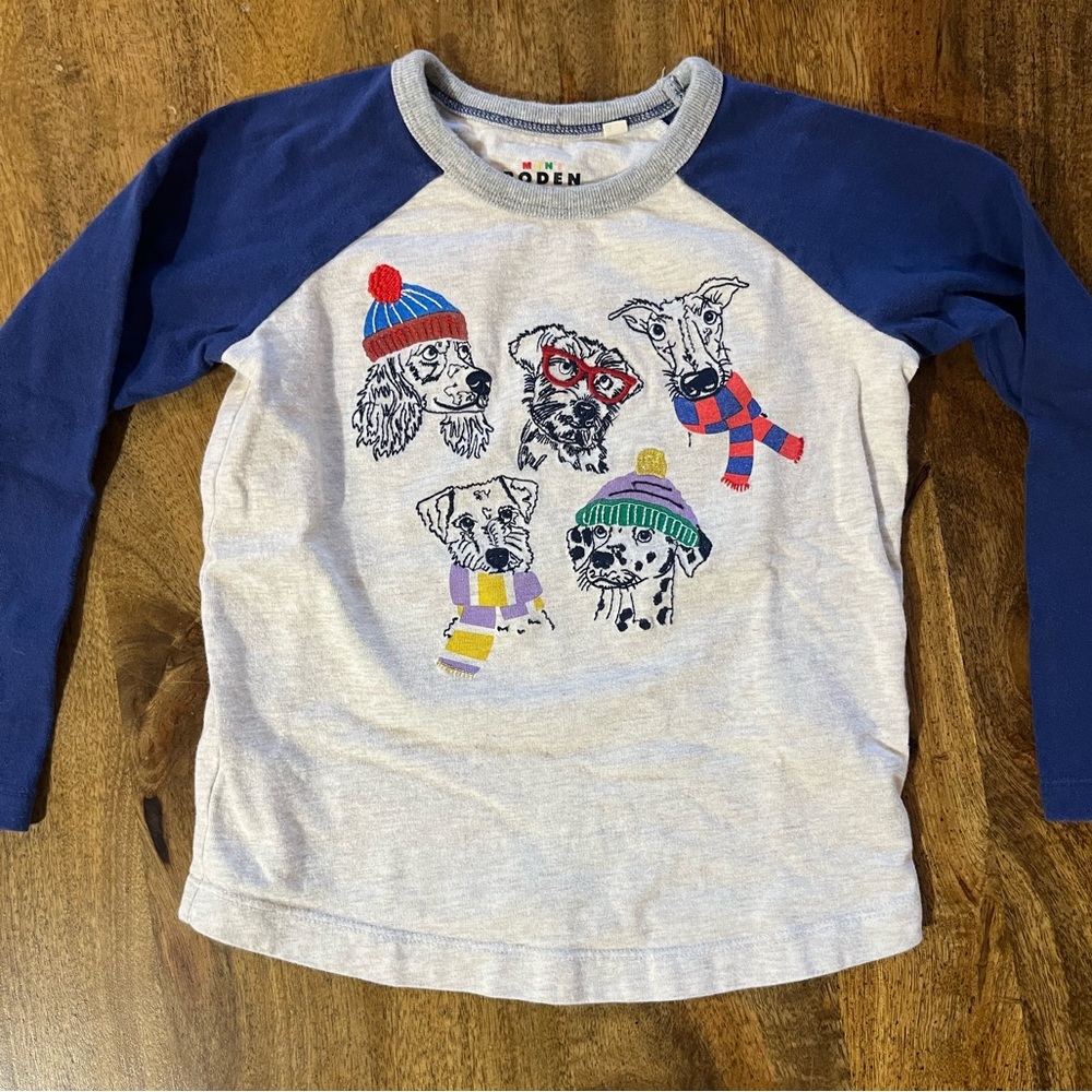 Mini Boden Winter Dog Print Shirt